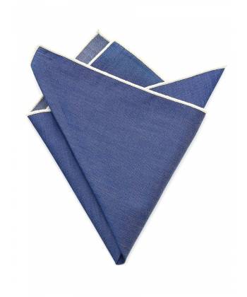 Мужской платок нагрудный (паше) из хлопка однотонный синий