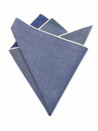 Мужской платок нагрудный (паше) из хлопка однотонный синий