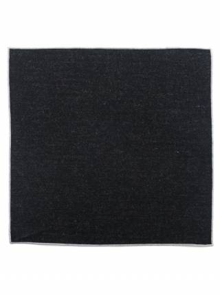 Мужской платок нагрудный (паше) из шерсти черный однотонный