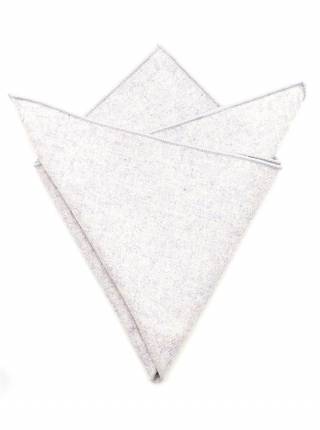Мужской платок нагрудный (паше) из шерсти белого цвета однотонный