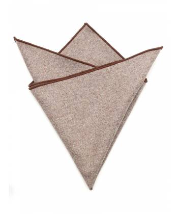 Мужской платок нагрудный (паше) из шерсти светло-коричневый однотонный
