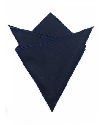 Мужской платок нагрудный (паше) из шерсти темно-синий однотонный