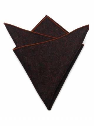 Мужской платок нагрудный (паше) из шерсти коричневый однотонный