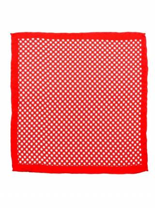 Мужской платок нагрудный (паше) из шелка красный с белым узором