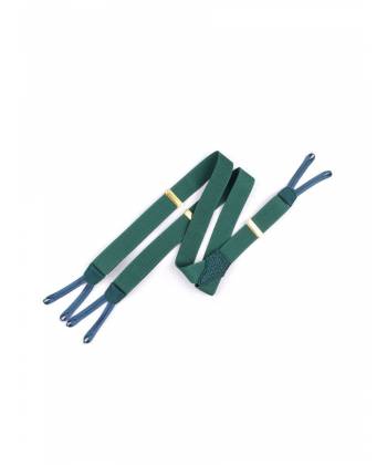 Подтяжки широкие зеленого цвета с классическим креплением под пуговицы