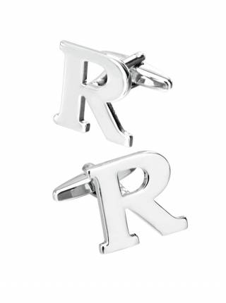 Запонки для рубашки серебристого цвета в форме латинских букв R