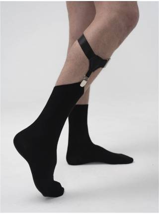 Подтяжки для носков черного цвета со стальными зажимами