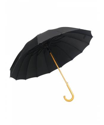 Зонт-трость усиленный PREMIUM с загнутой ручкой, черный