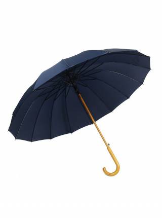 Зонт-трость усиленный PREMIUM с загнутой ручкой, синий