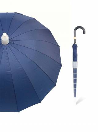 Зонт-трость со складным пластиковым чехлом, синий