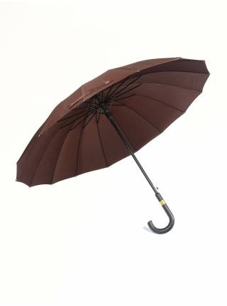Зонт-трость со складным пластиковым чехлом, коричневый