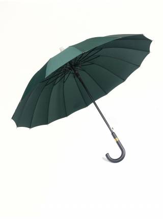 Зонт-трость со складным пластиковым чехлом, зеленый