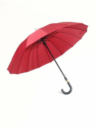 Зонт-трость со складным пластиковым чехлом, красный