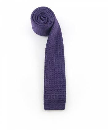 Вязаный галстук темно-фиолетового цвета однотонный