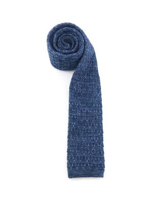 Вязаный галстук темно-синего цвета меланж