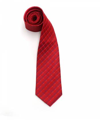 Красный галстук в ромб с синими элементами