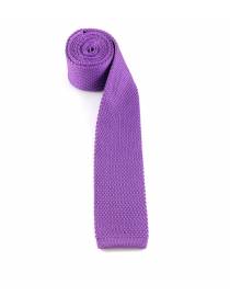 Вязаный галстук фиолетового цвета однотонный