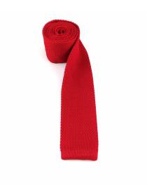 Вязаный галстук темно-красного цвета однотонный