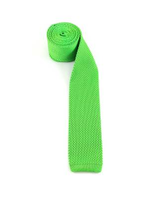 Вязаный галстук зеленого цвета однотонный