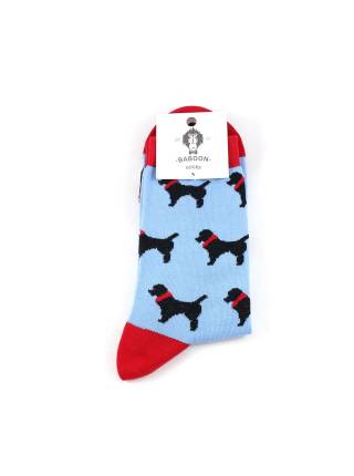 Голубые носки с рисунком собаки