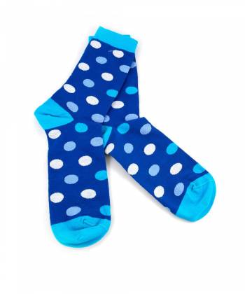 Синие носки в белый и голубой горошек Baboon