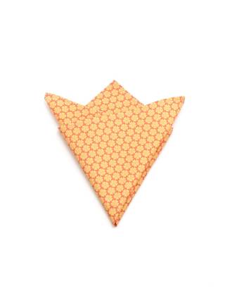 Нагрудный платок оранжевый в Цветочек из хлопка