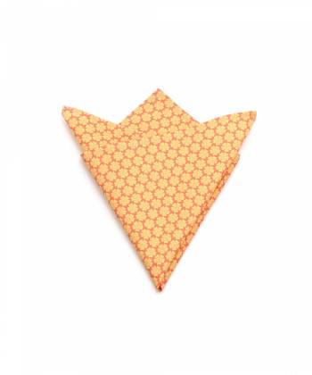 Нагрудный платок оранжевый в Цветочек из хлопка