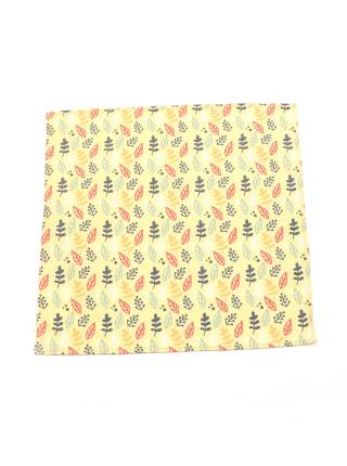Нагрудный платок желтый с рисунком Литья и деревья из хлопка