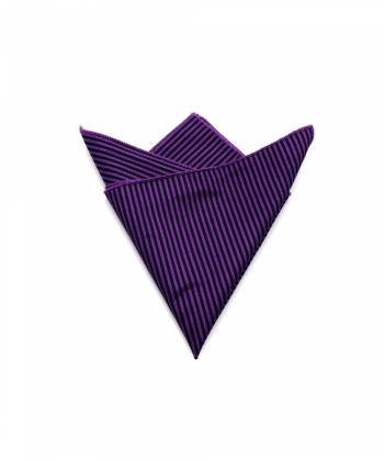 Нагрудный платок фиолетового цвета в черную полоску